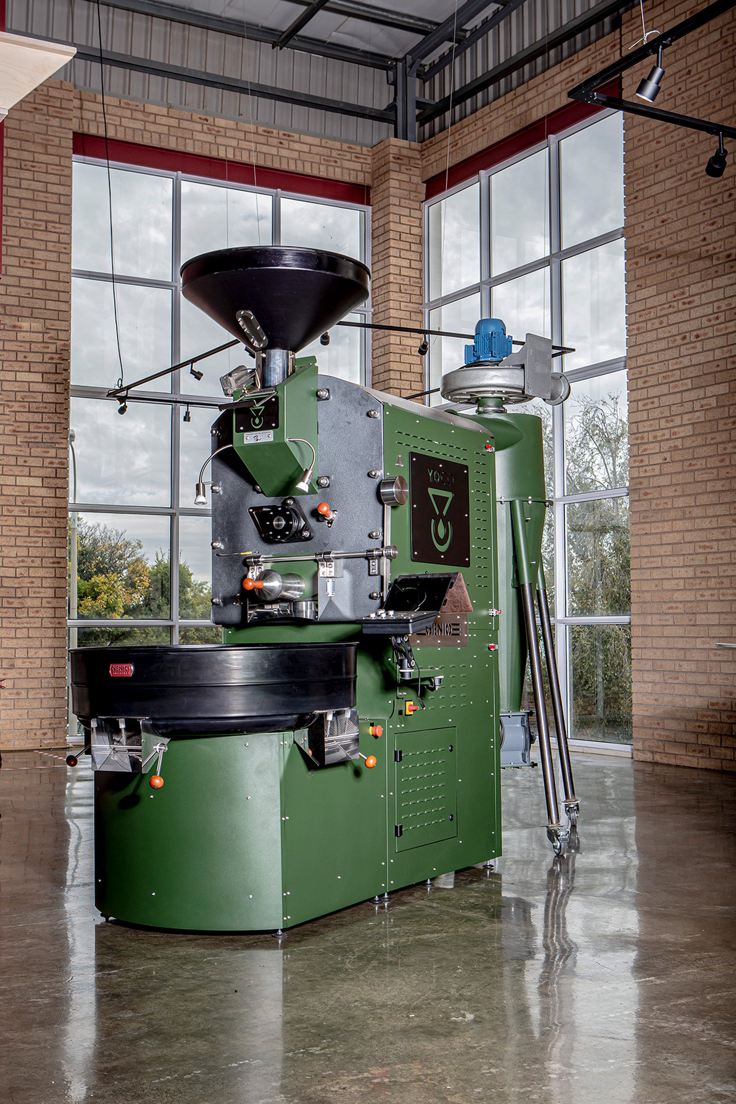 Genio 30 Commercial Coffee Roaster Machine in the Genio Roasters factory